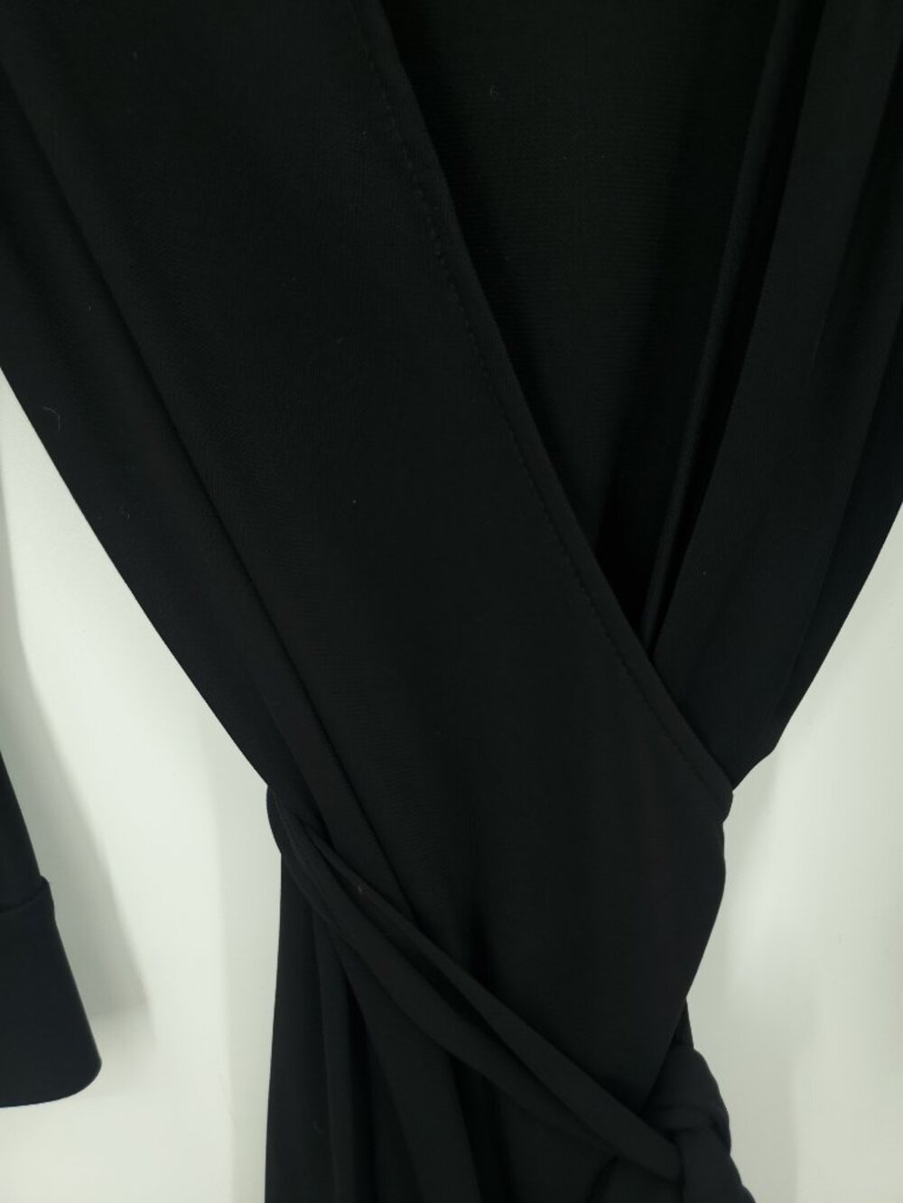 Diane Von Furstenberg 3/4 Sleeve True Wrap Dress 10 Black - Picture 7 of 14